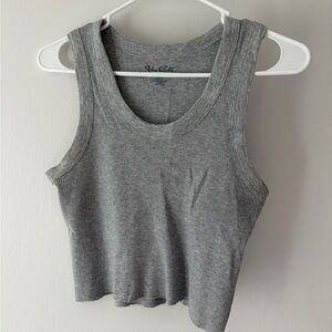 Brandy Melville Gray Ribbed Tank Top